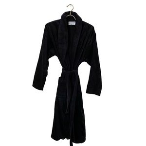 Derek Rose Triton 10 Cotton Velour Black Towelling Robe Dressing Gown Size M